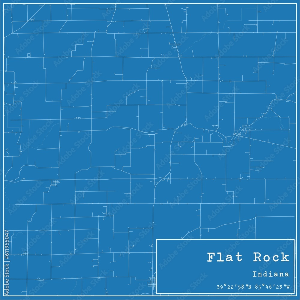 Blueprint US city map of Flat Rock, Indiana. Blueprint US city map of Flat Rock, Indiana.