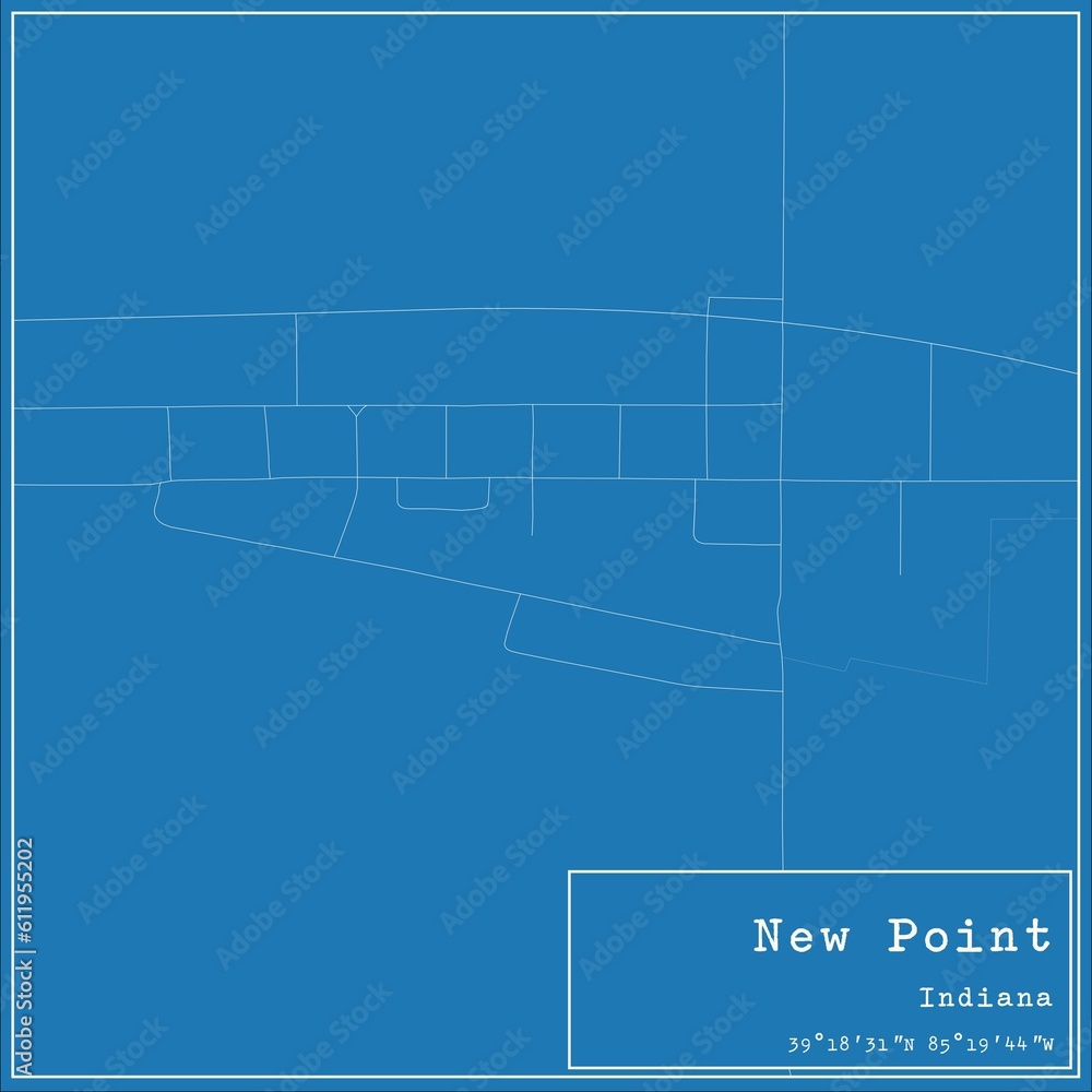 Blueprint US city map of New Point, Indiana. Blueprint US city map of New Point, Indiana.