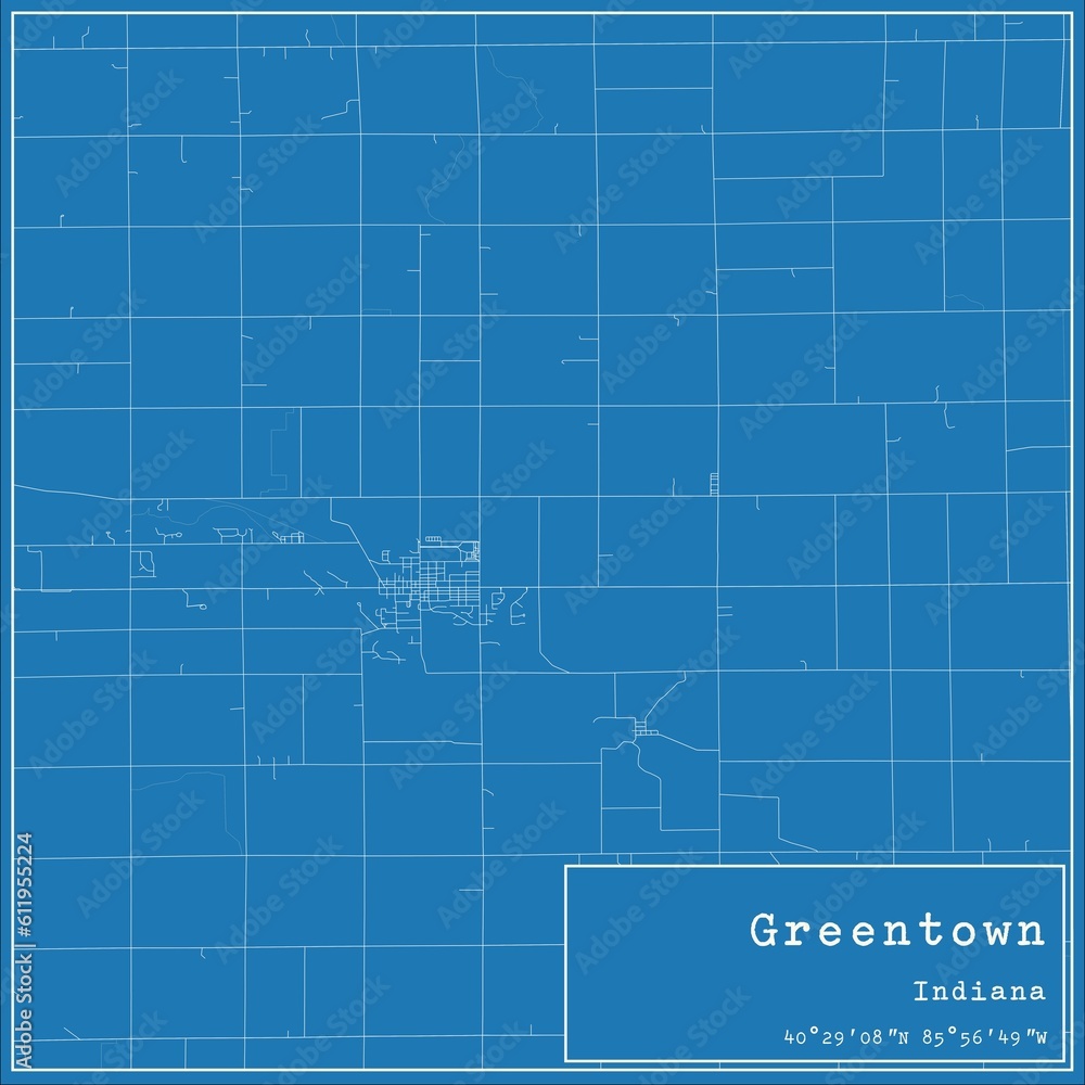 Blueprint US city map of Greentown, Indiana. Blueprint US city map of Greentown, Indiana.