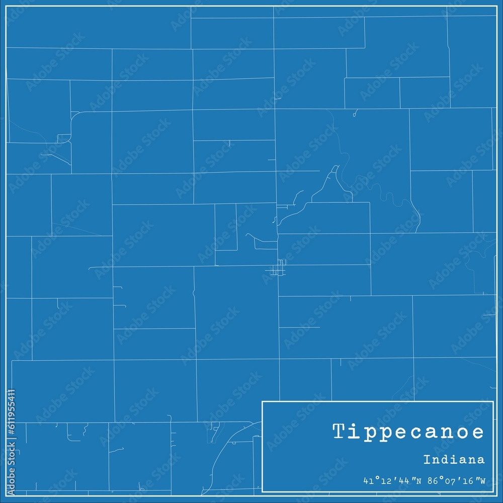 Blueprint US city map of Tippecanoe, Indiana. Blueprint US city map of Tippecanoe, Indiana.