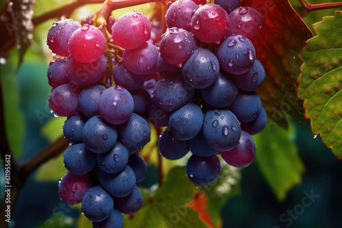 red grapes in vineyard