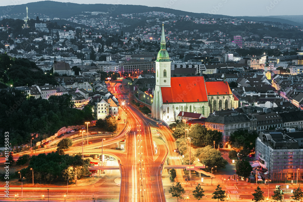 View on Saint Martin´s cathedral and old city in Bratislava,Slovakia