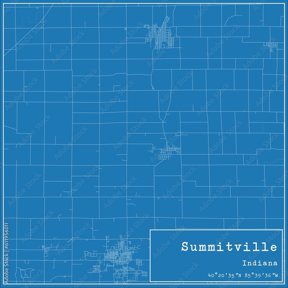 Blueprint US city map of Summitville, Indiana. Blueprint US city map of Summitville, Indiana.