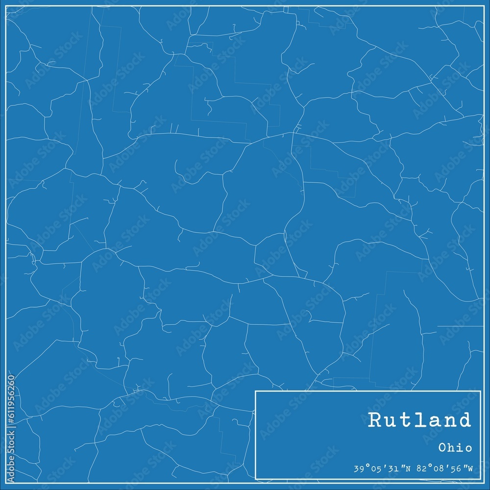 Blueprint US city map of Rutland, Ohio. Blueprint US city map of Rutland, Ohio.