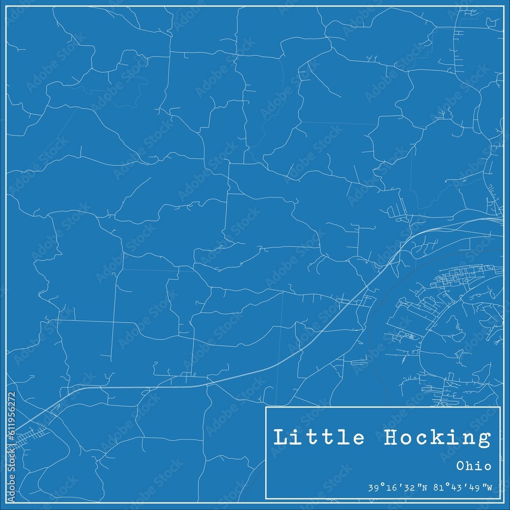 Blueprint US city map of Little Hocking, Ohio. Blueprint US city map of Little Hocking, Ohio.