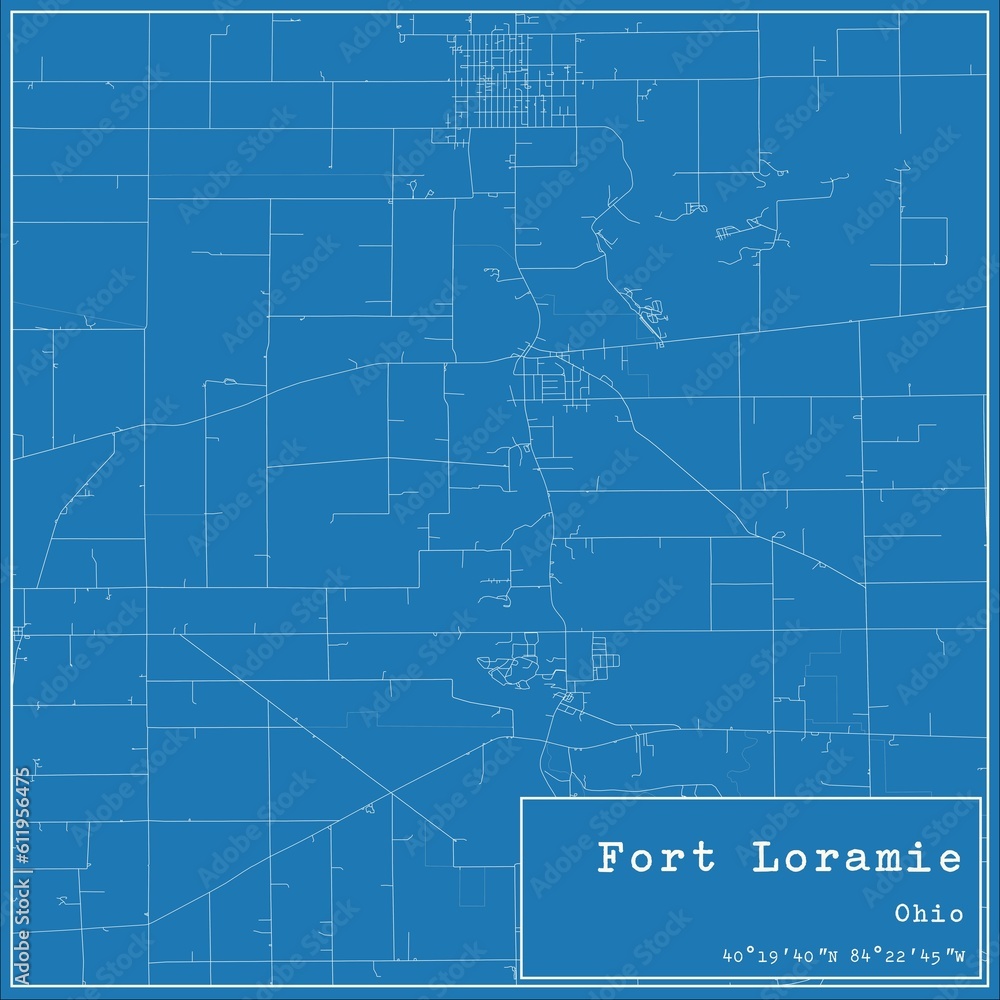 Blueprint US city map of Fort Loramie, Ohio. Blueprint US city map of Fort Loramie, Ohio.