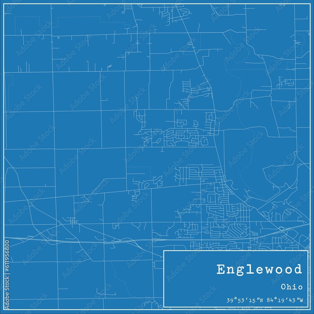Blueprint US city map of Englewood, Ohio. Blueprint US city map of Englewood, Ohio.