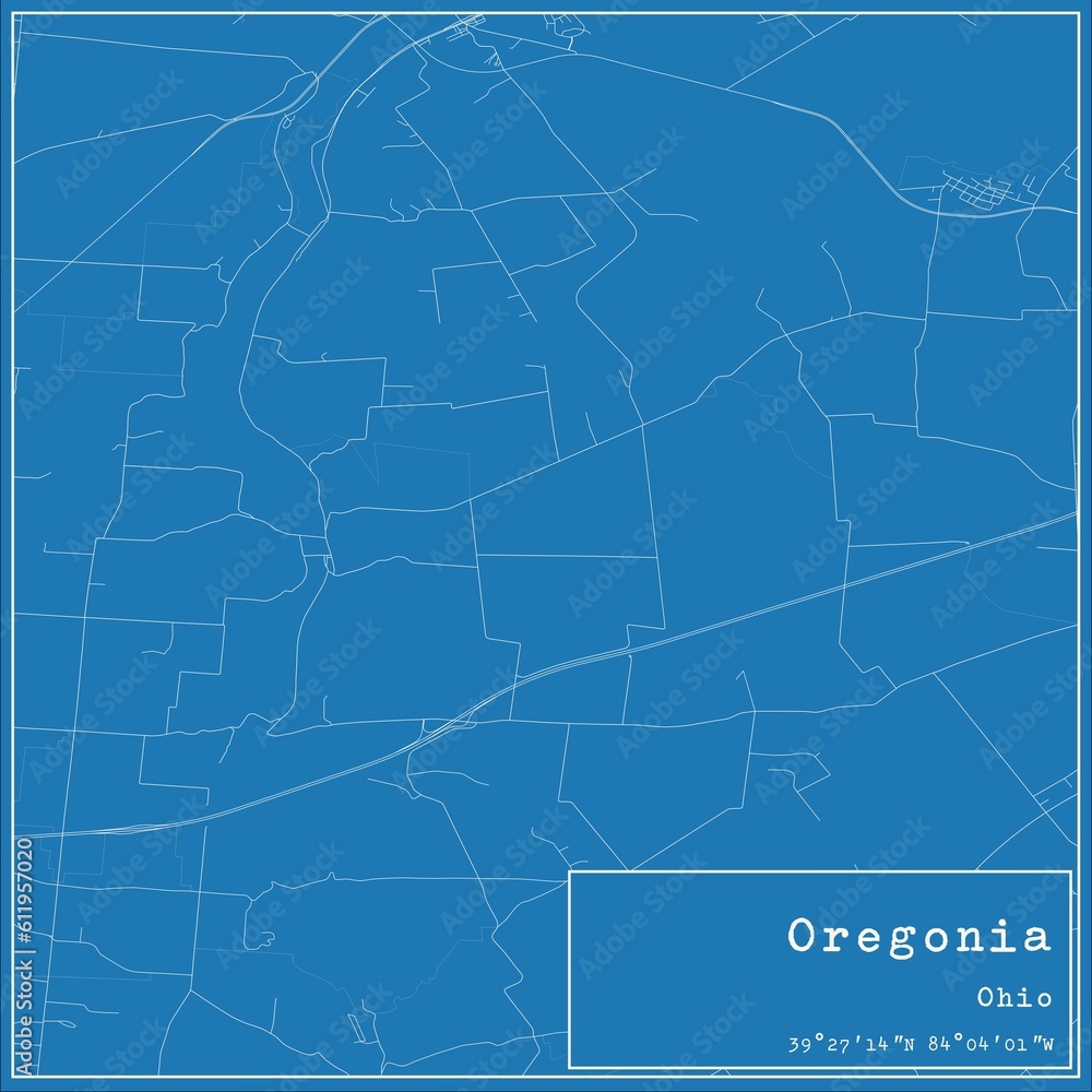 Blueprint US city map of Oregonia, Ohio. Blueprint US city map of Oregonia, Ohio.