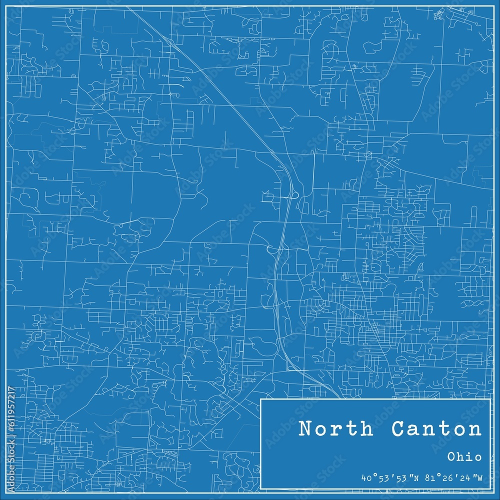 Blueprint US city map of North Canton, Ohio. Blueprint US city map of North Canton, Ohio.