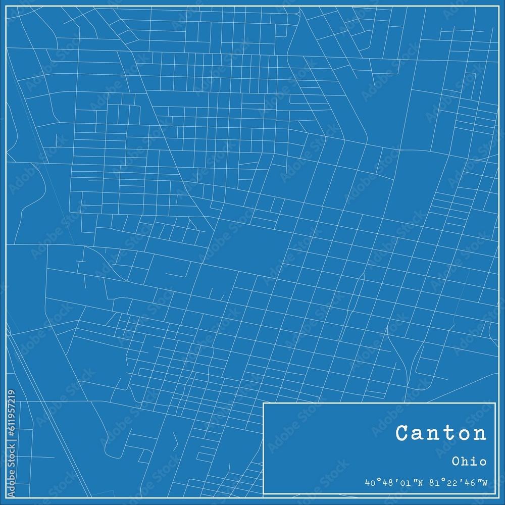 Blueprint US city map of Canton, Ohio. Blueprint US city map of Canton, Ohio.