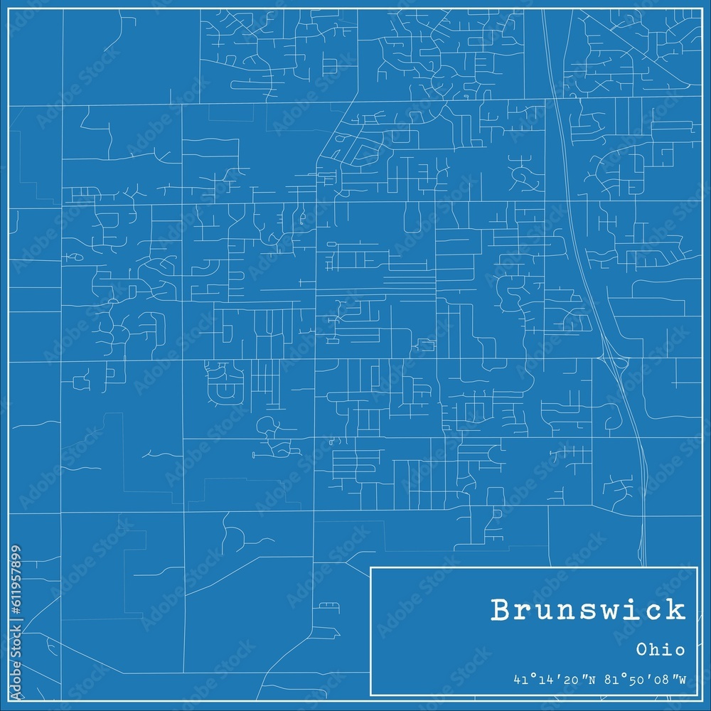 Blueprint US city map of Brunswick, Ohio. Blueprint US city map of Brunswick, Ohio.