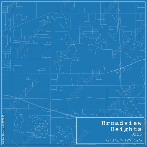 Wallpaper Mural Blueprint US city map of Broadview Heights, Ohio. Torontodigital.ca