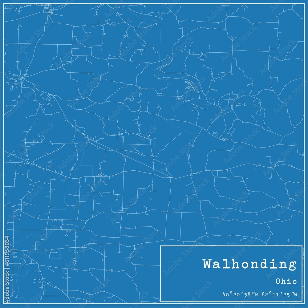 Blueprint US city map of Walhonding, Ohio. Blueprint US city map of Walhonding, Ohio.