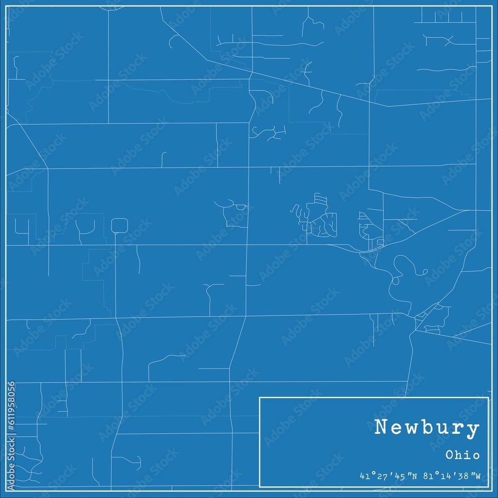 Blueprint US city map of Newbury, Ohio. Blueprint US city map of Newbury, Ohio.