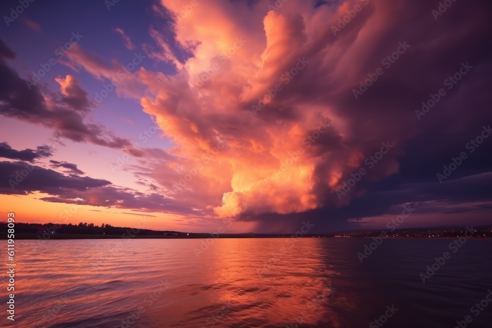 Utterly spectacular sunset with colourful clouds lit by the sun. Epic Bright Sky, Sunset landscape Utterly spectacular sunset with colourful clouds lit by the sun. Epic Bright Sky, Sunset landscape