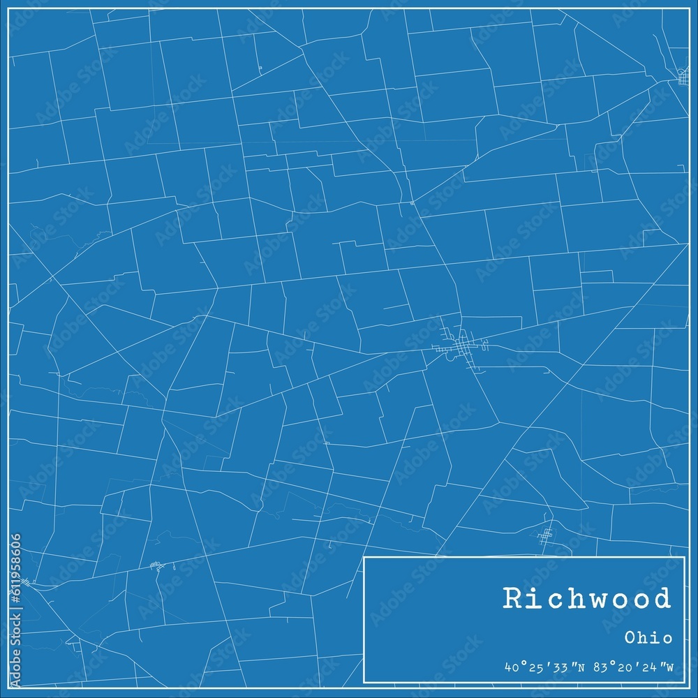 Blueprint US city map of Richwood, Ohio. Blueprint US city map of Richwood, Ohio.
