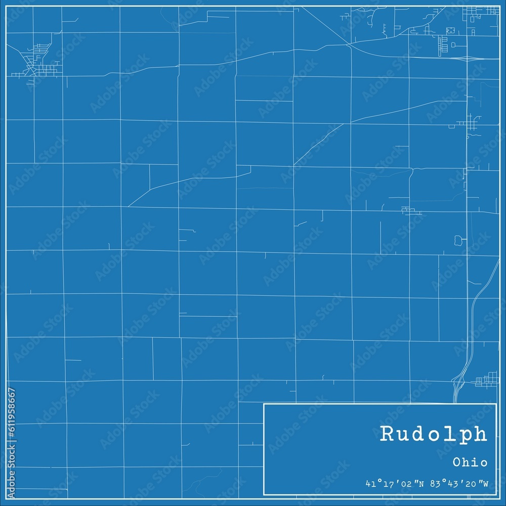 Blueprint US city map of Rudolph, Ohio. Blueprint US city map of Rudolph, Ohio.