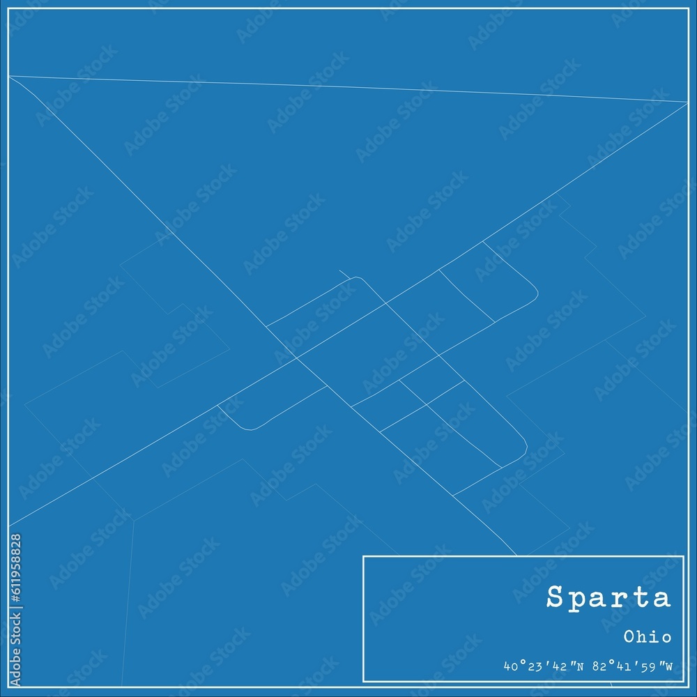 Blueprint US city map of Sparta, Ohio. Blueprint US city map of Sparta, Ohio.