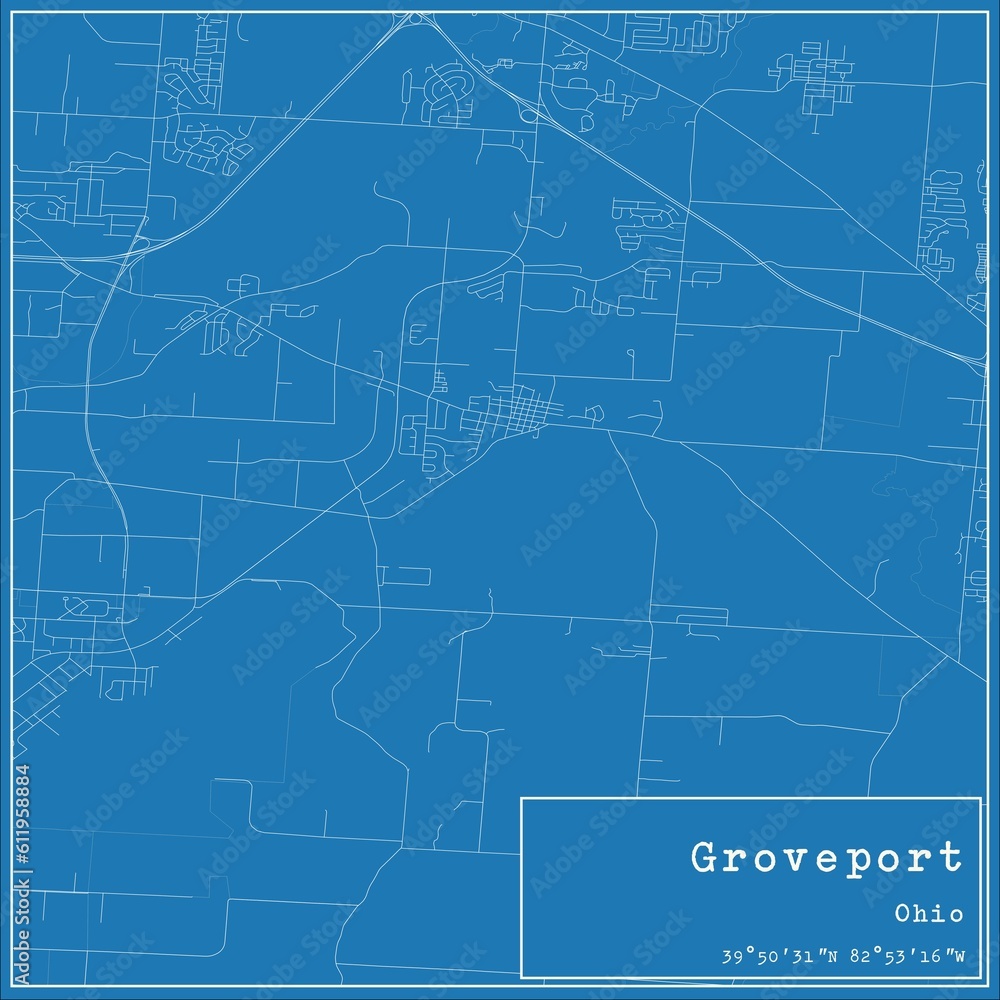Blueprint US city map of Groveport, Ohio. Blueprint US city map of Groveport, Ohio.