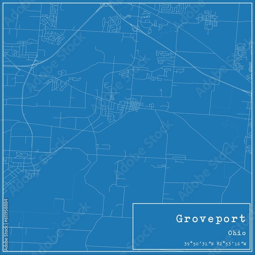 Wallpaper Mural Blueprint US city map of Groveport, Ohio. Torontodigital.ca