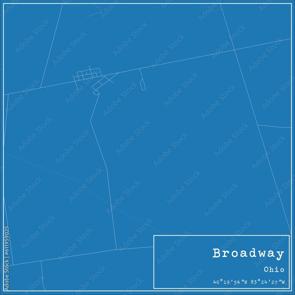Blueprint US city map of Broadway, Ohio. Blueprint US city map of Broadway, Ohio.