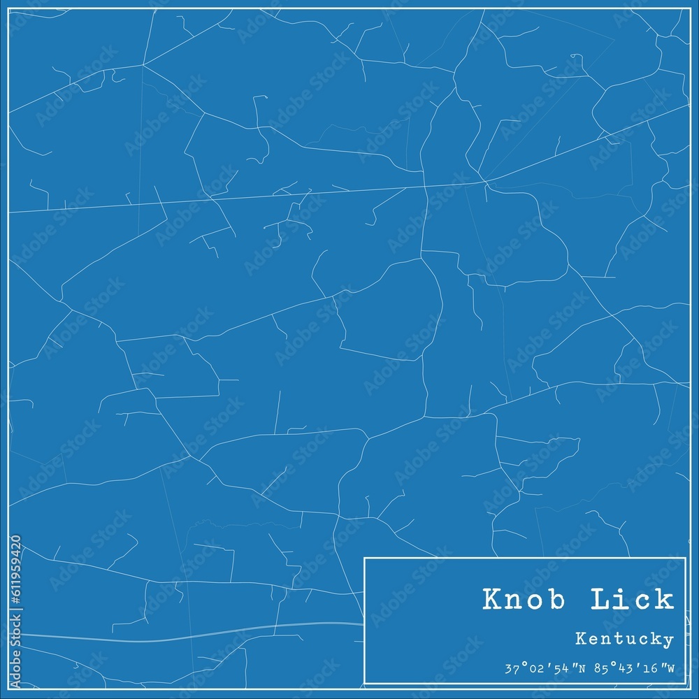 Blueprint US city map of Knob Lick, Kentucky. Blueprint US city map of Knob Lick, Kentucky.