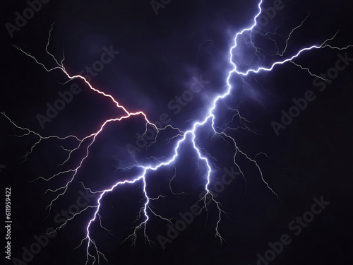 A Lightning bolt thunder, Generative AI Illustration. © Creative_Bringer