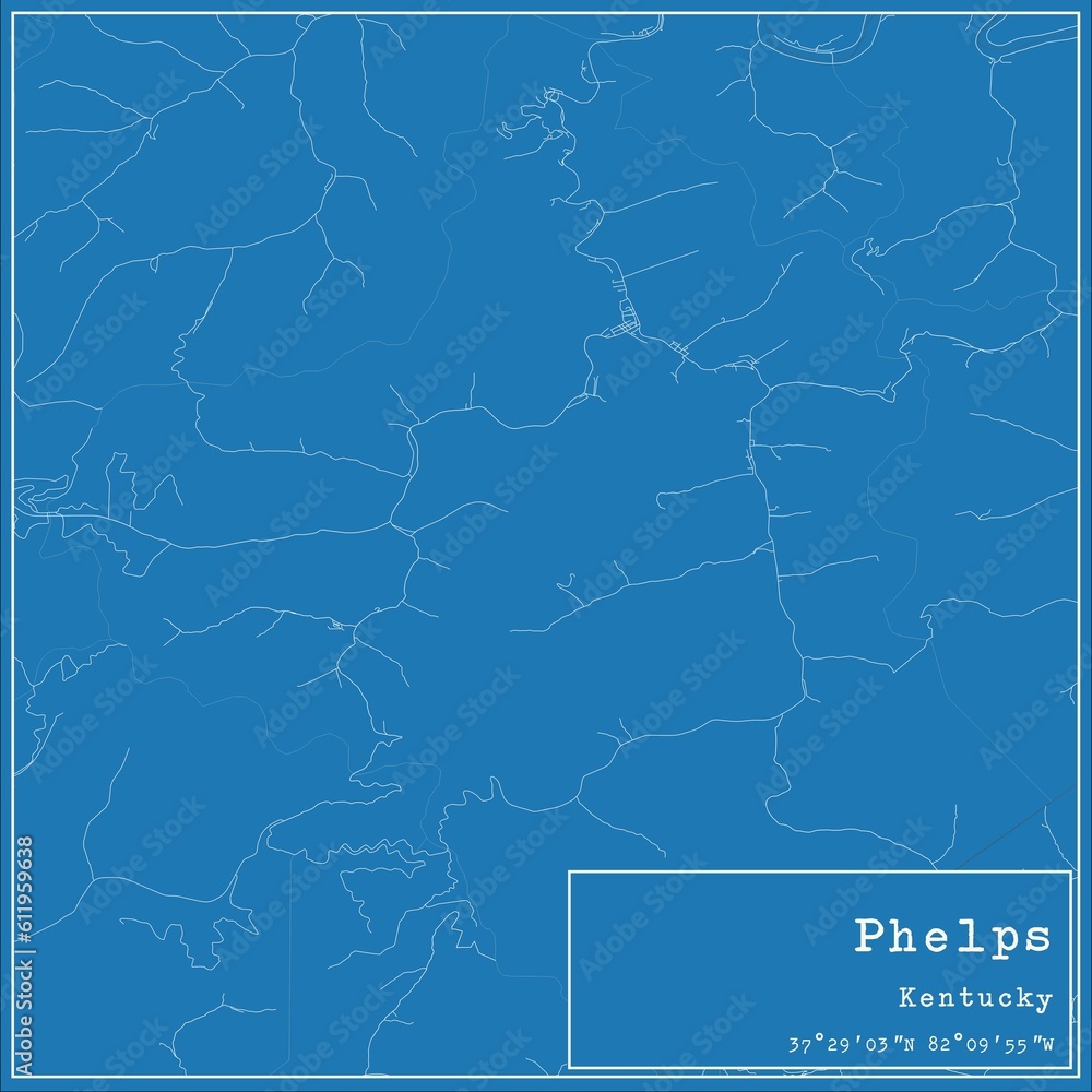 Blueprint US city map of Phelps, Kentucky. Blueprint US city map of Phelps, Kentucky.