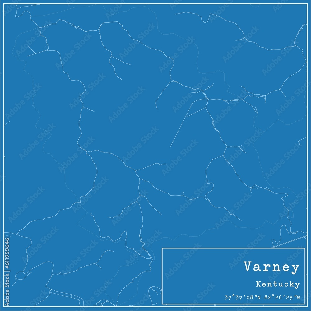 Blueprint US city map of Varney, Kentucky. Blueprint US city map of Varney, Kentucky.