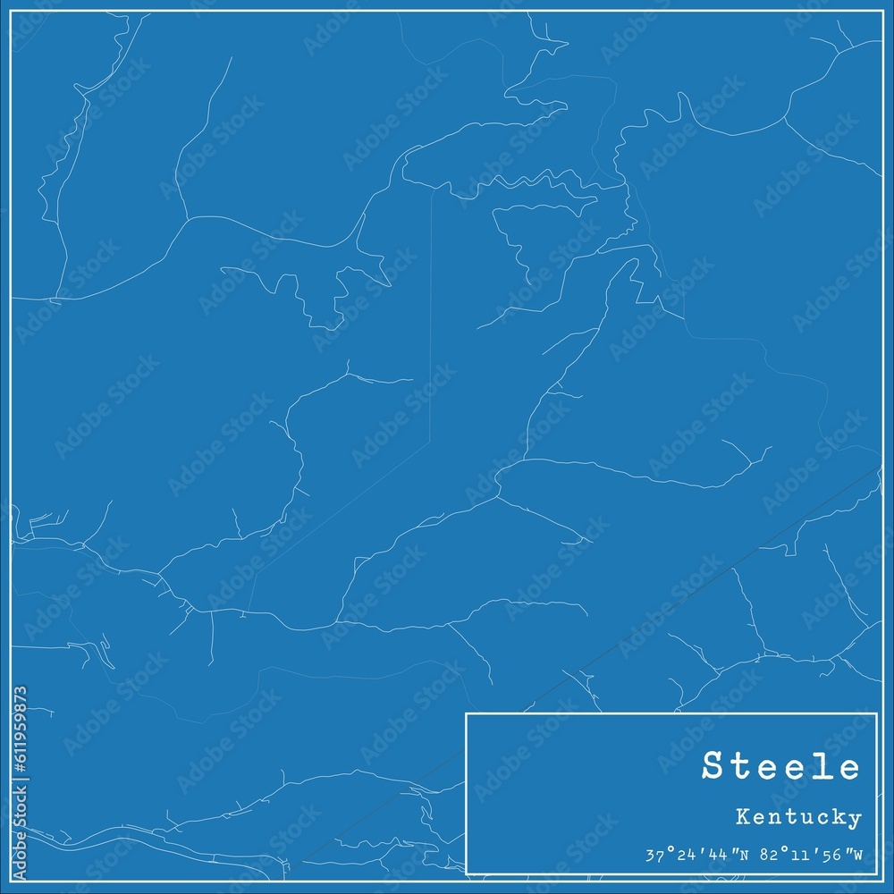 Blueprint US city map of Steele, Kentucky. Blueprint US city map of Steele, Kentucky.