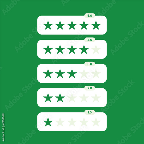 Free vector set of star rating creative and clean ui design