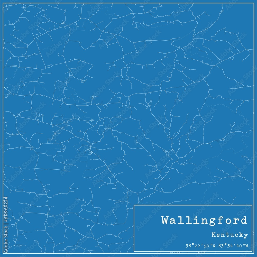 Blueprint US city map of Wallingford, Kentucky. Blueprint US city map of Wallingford, Kentucky.
