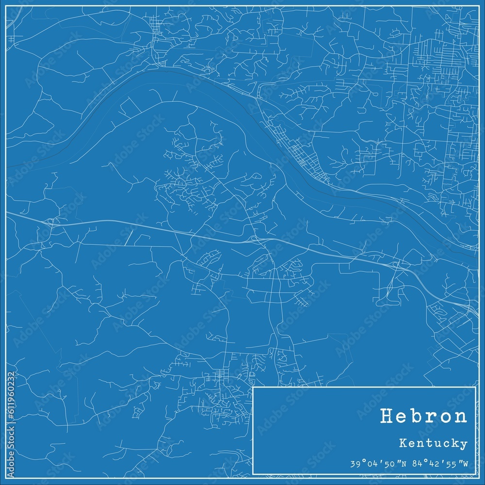 Blueprint US city map of Hebron, Kentucky. Blueprint US city map of Hebron, Kentucky.