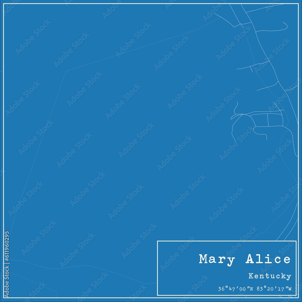 Blueprint US city map of Mary Alice, Kentucky. Blueprint US city map of Mary Alice, Kentucky.