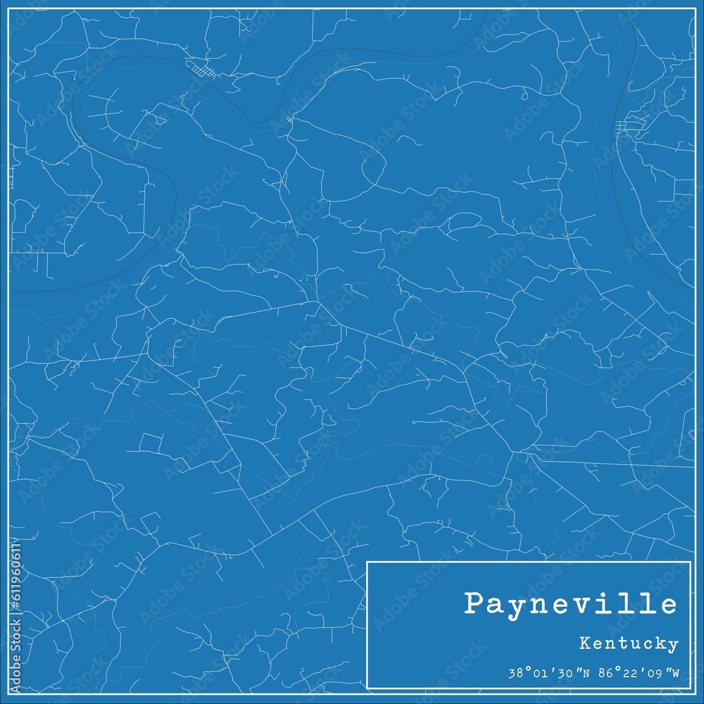 Blueprint US city map of Payneville, Kentucky. Blueprint US city map of Payneville, Kentucky.