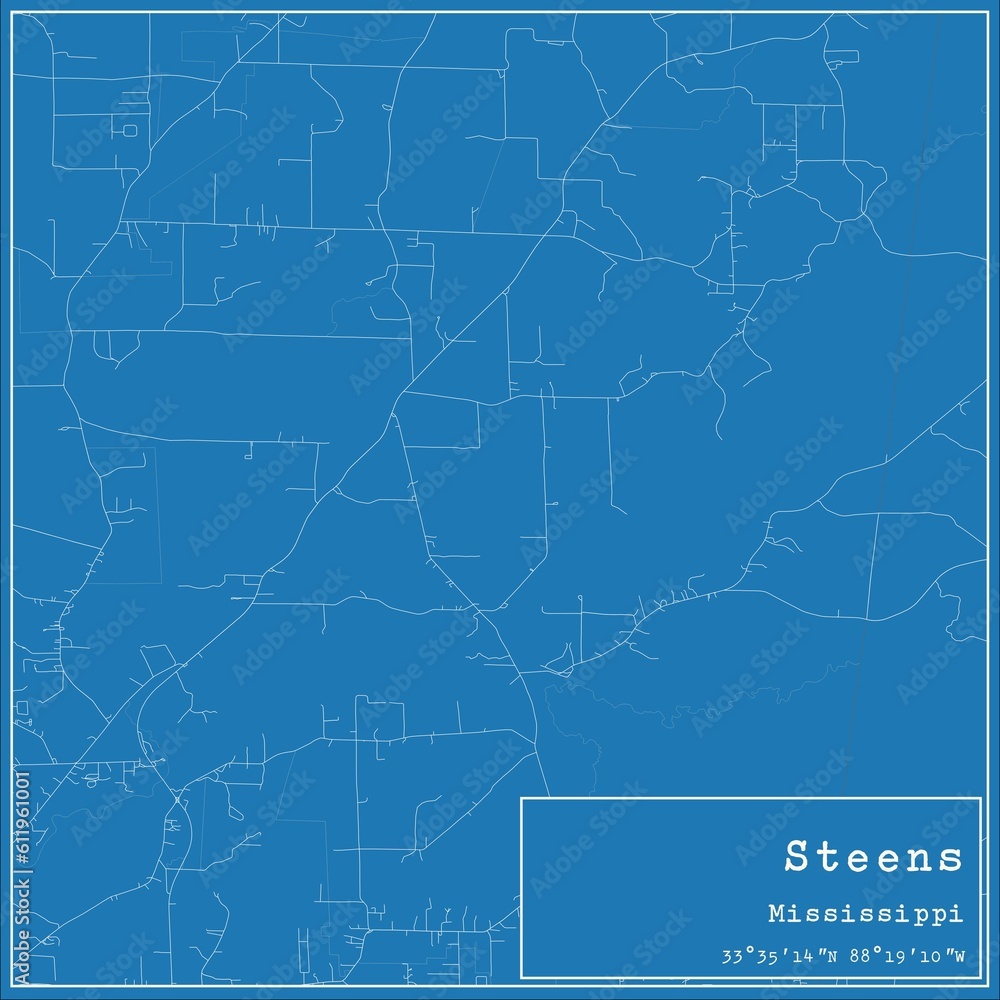 Blueprint US city map of Steens, Mississippi. Blueprint US city map of Steens, Mississippi.