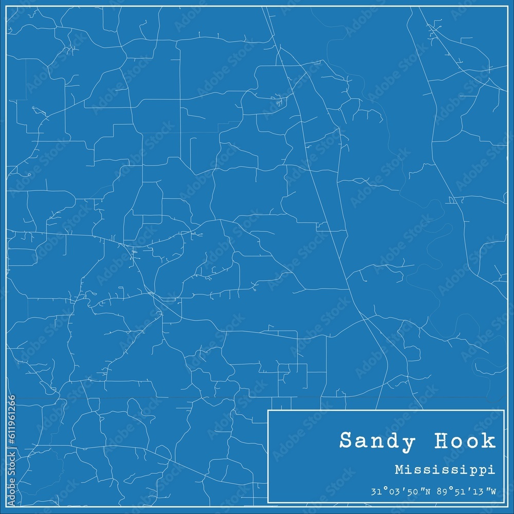 Blueprint US city map of Sandy Hook, Mississippi. Blueprint US city map of Sandy Hook, Mississippi.