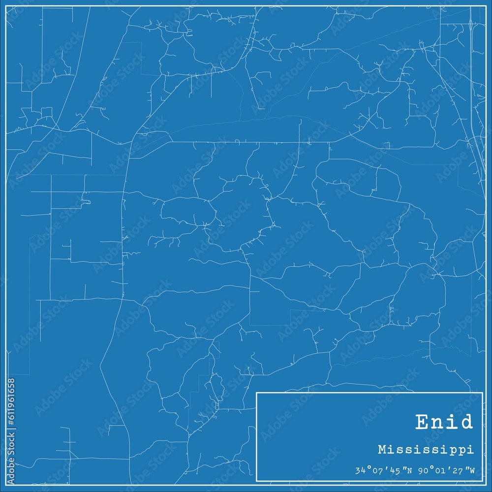 Blueprint US city map of Enid, Mississippi. Blueprint US city map of Enid, Mississippi.