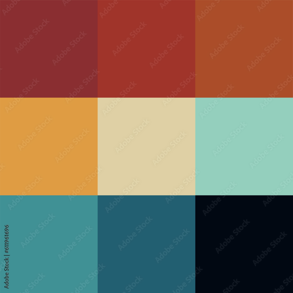 Trendy retro vector geometric seamless pattern with colorful squares