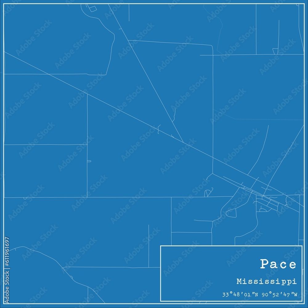 Blueprint US city map of Pace, Mississippi. Blueprint US city map of Pace, Mississippi.