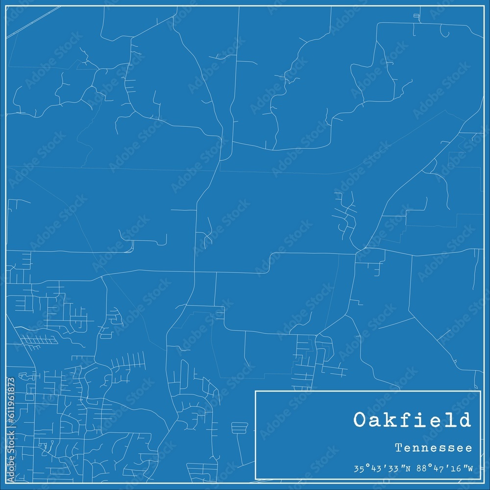 Blueprint US city map of Oakfield, Tennessee. Blueprint US city map of Oakfield, Tennessee.