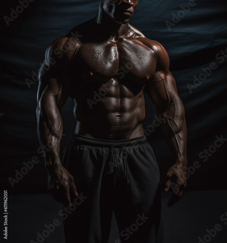 Portrait of a black male bodybuilder
