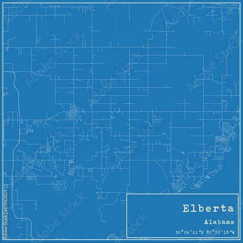 Wallpaper Mural Blueprint US city map of Elberta, Alabama. Torontodigital.ca