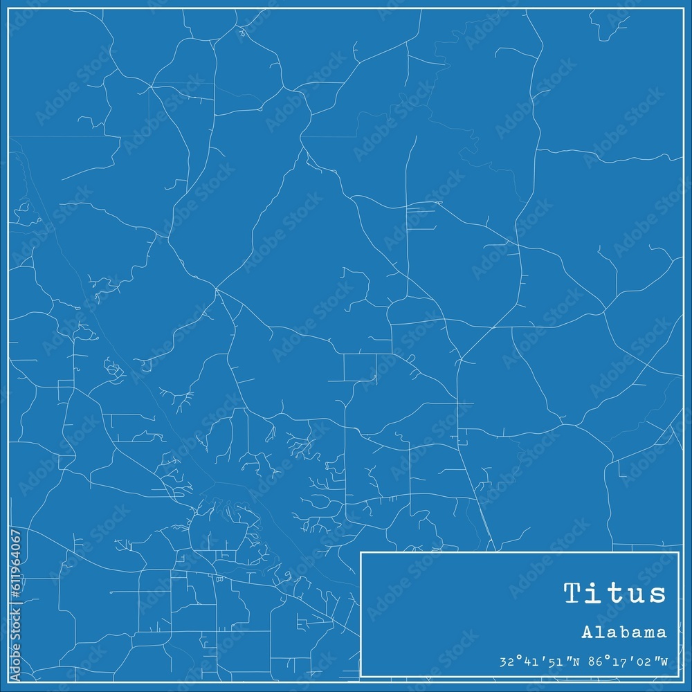 Blueprint US city map of Titus, Alabama. Blueprint US city map of Titus, Alabama.