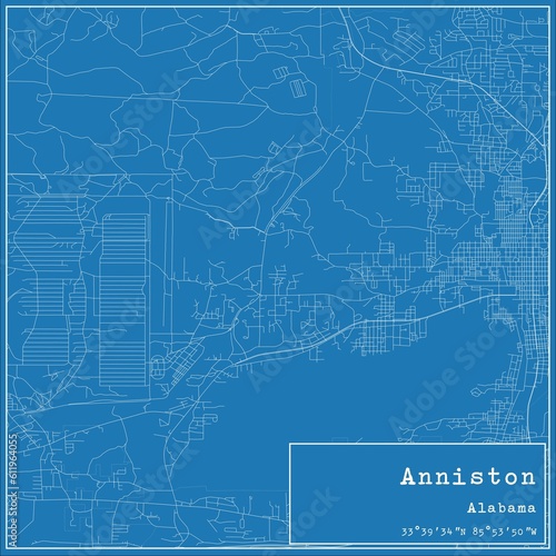 Wallpaper Mural Blueprint US city map of Anniston, Alabama. Torontodigital.ca