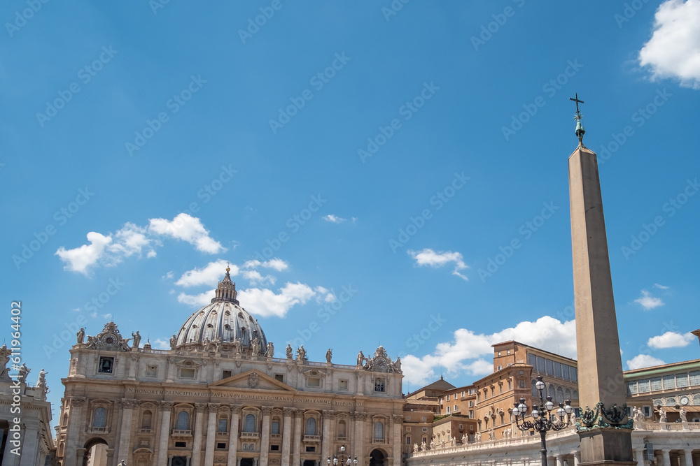 View of St. Peter's Basilica with Obelisk of St Peter's Square, Vatican City