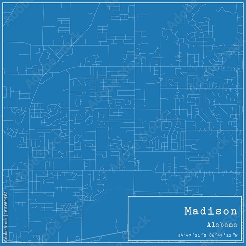Wallpaper Mural Blueprint US city map of Madison, Alabama. Torontodigital.ca