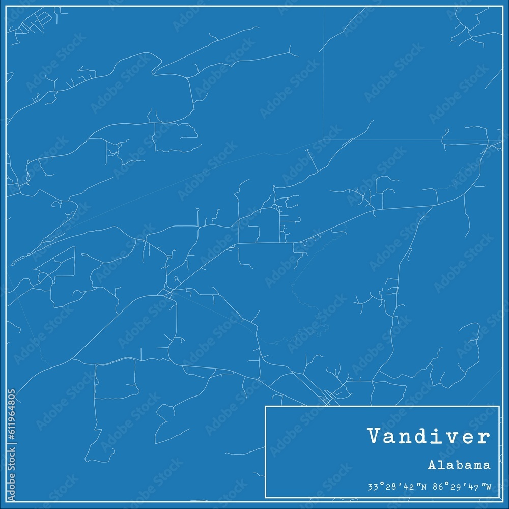 Fototapeta mapa świata dla dzieci Blueprint US city map of Vandiver