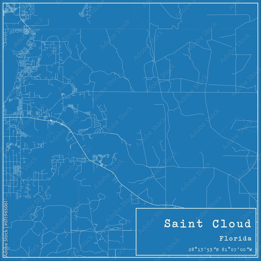 Blueprint US city map of Saint Cloud, Florida. Blueprint US city map of Saint Cloud, Florida.
