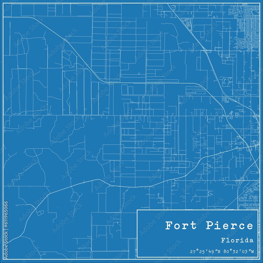 Fototapeta premium Blueprint US city map of Fort Pierce, Florida.